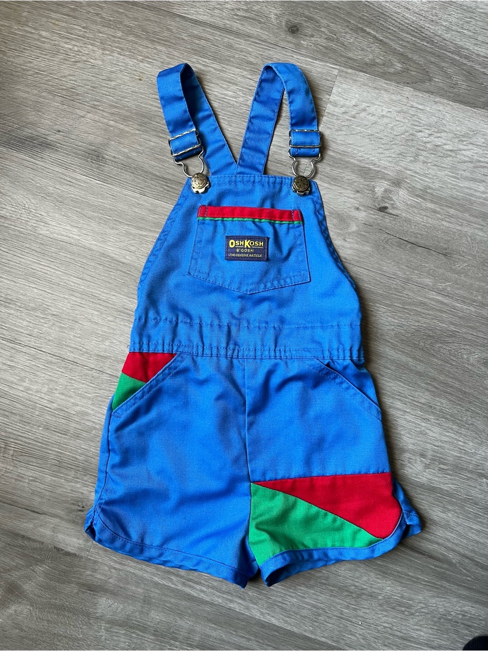 Vintage 80s/90s OshKosh B’Gosh Color Block Toddler Overall Shorts- 5